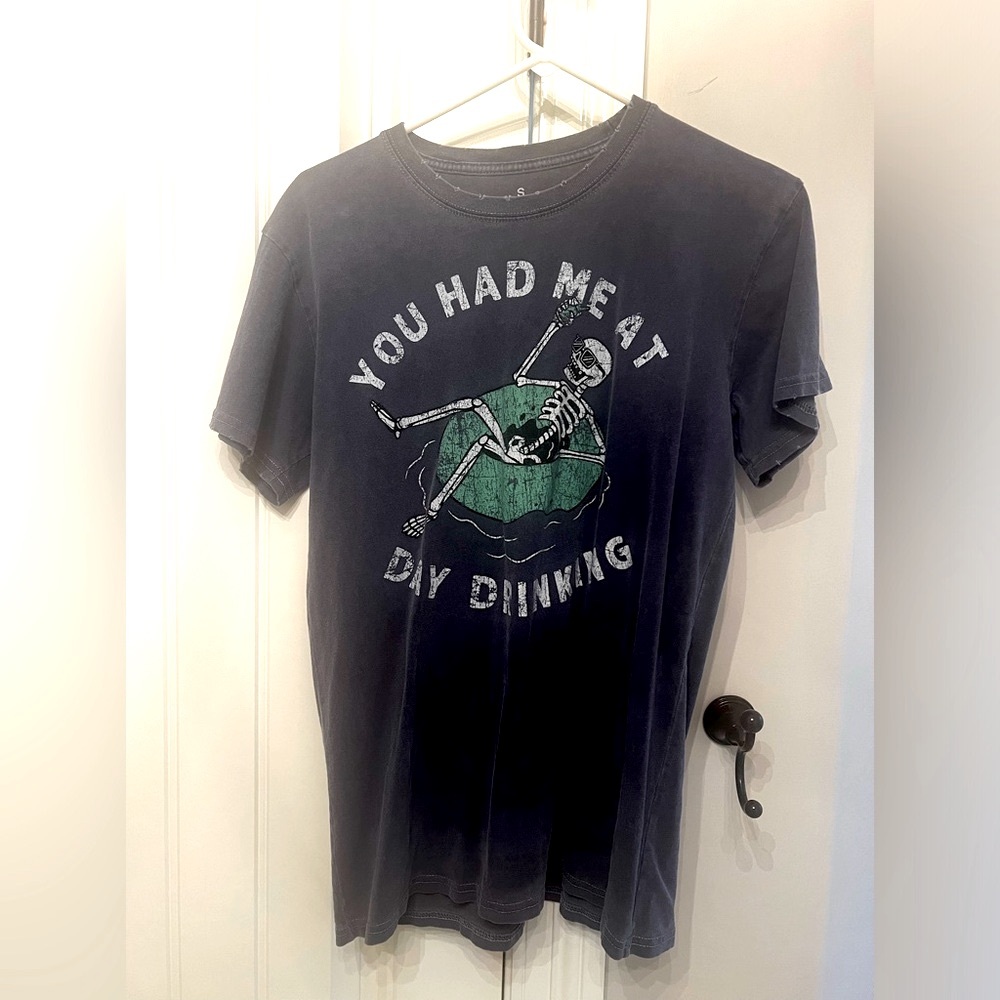 Distressed navy T-shirt